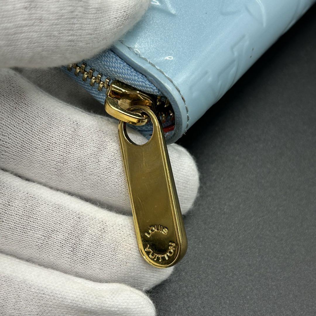 ルイヴィトン　ジッピーウォレット　ヴェルニ　M81888 ロリポップブルー　美品