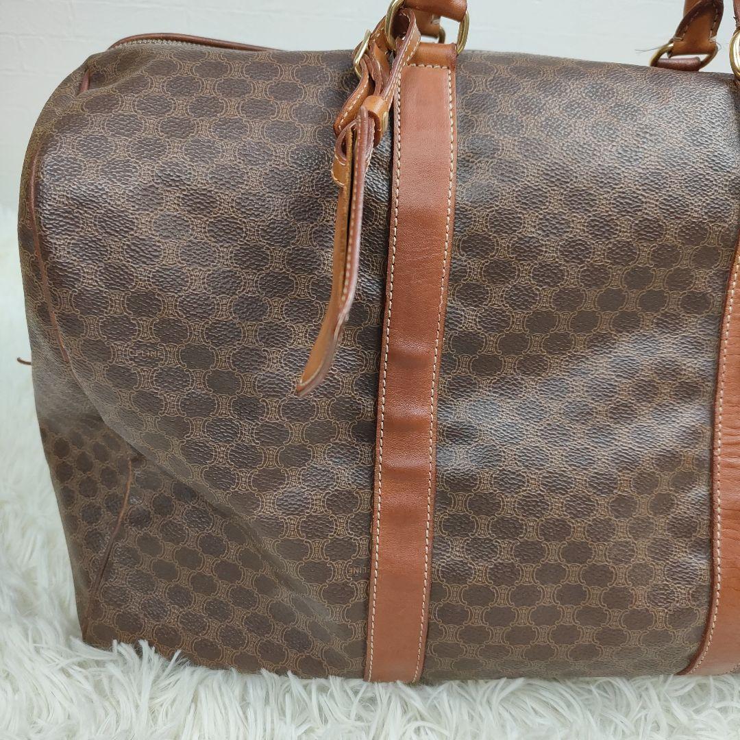 CELINE　ボストンバッグ　マカダム柄　ヴィンテージ　大容量　旅行鞄