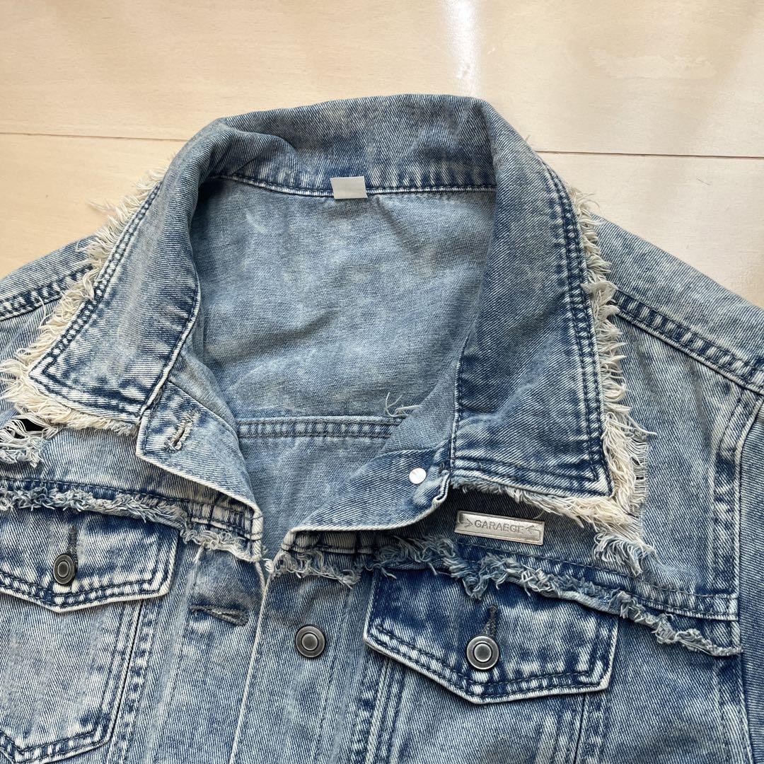 ギミック ダメージ汚れ加工 デニムジャケット ボロ襤褸 00s