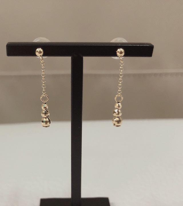 ピアス(両耳用) 14KWG グリッタービーズドロップピアス 通販値下 最終お値下げ‼️18金 ピアス パール (作家物) ネックレス