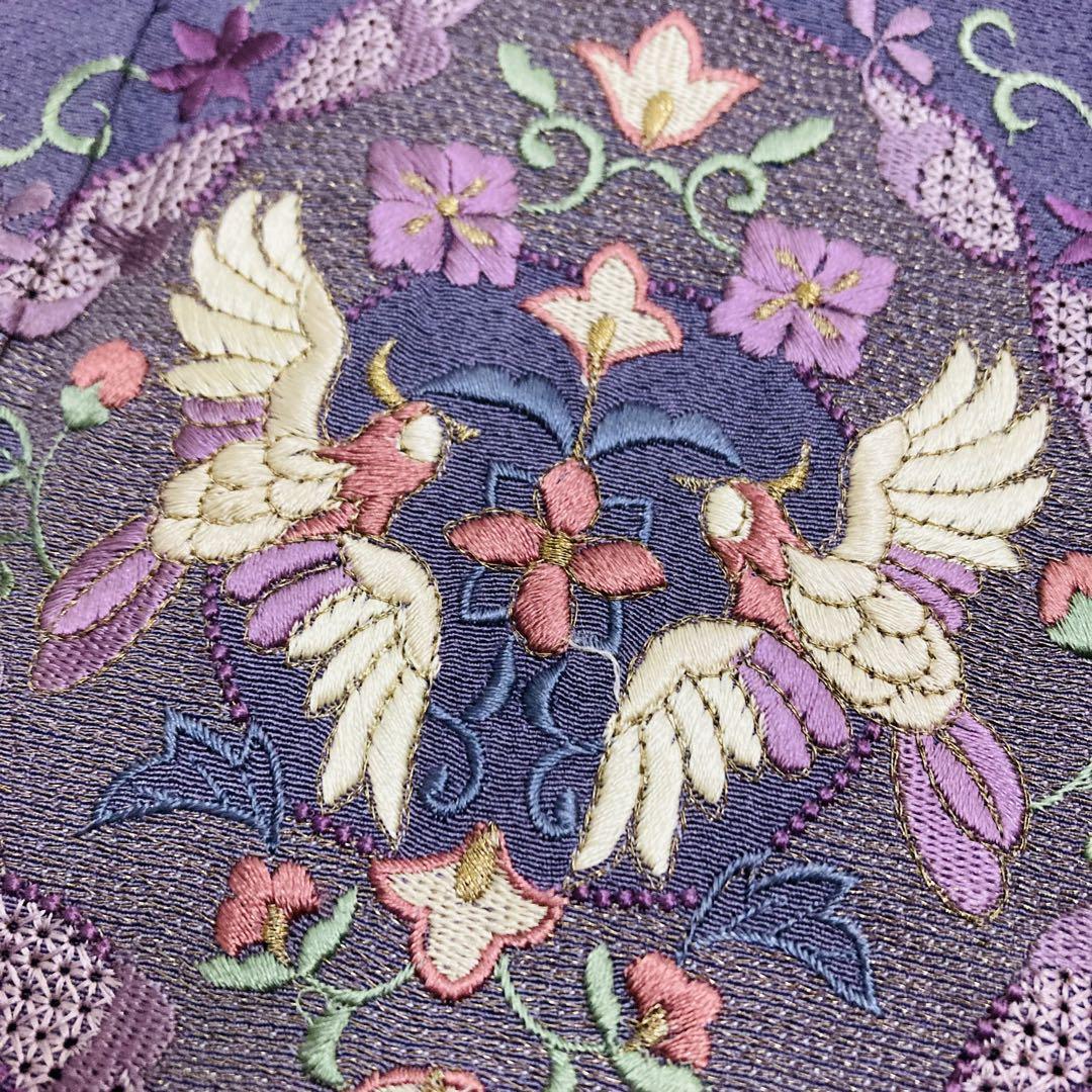 専用ページSN-109  蘇州刺繍に汕頭刺繍 付下げ 紋なし 正絹 広衿 袷