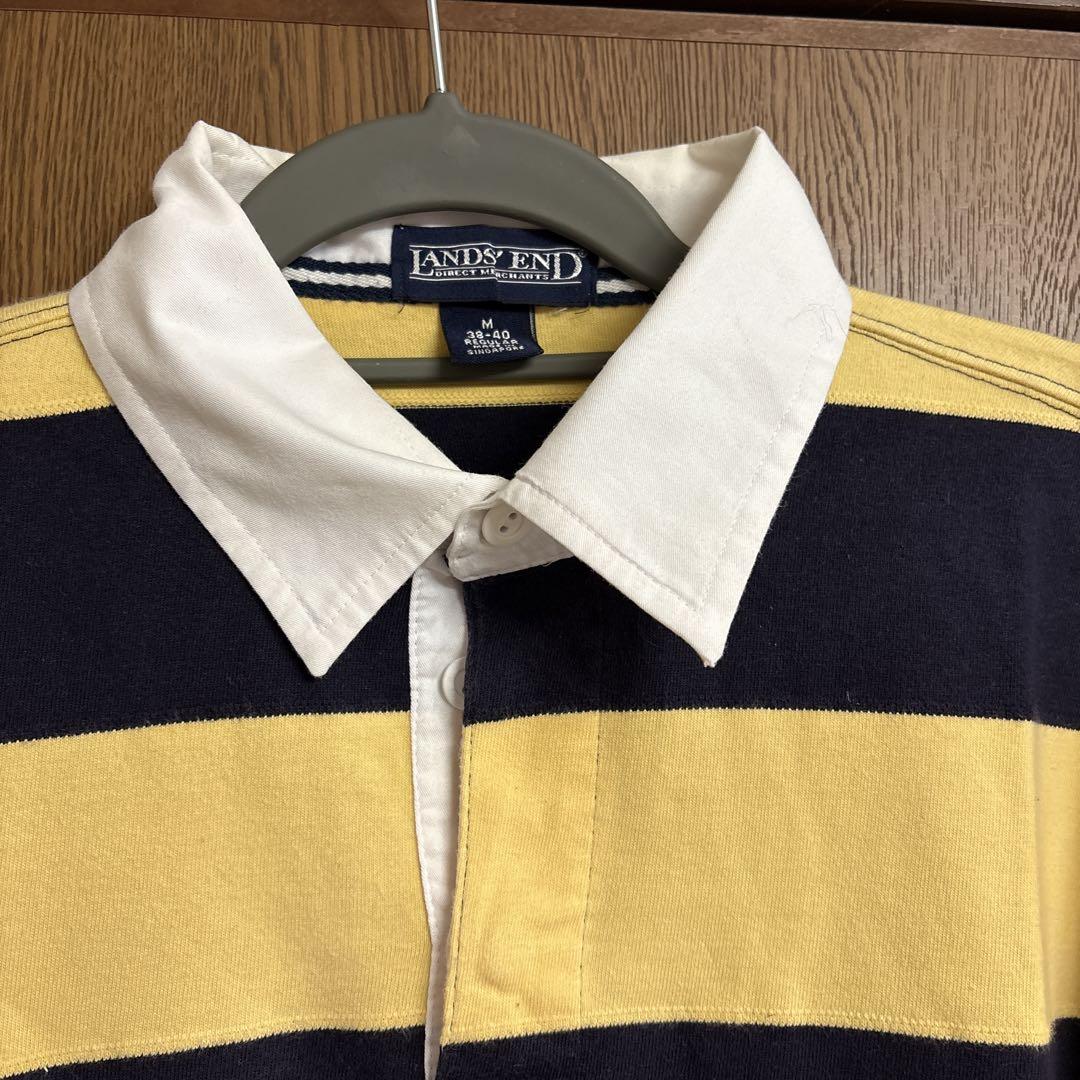 新品Lands'End ラガーシャツ M米国製レッド/ホワイト/ネイビー 新品 新品Lands'End ラガーシャツ M米国製レッド/ホワイト/ネイビー