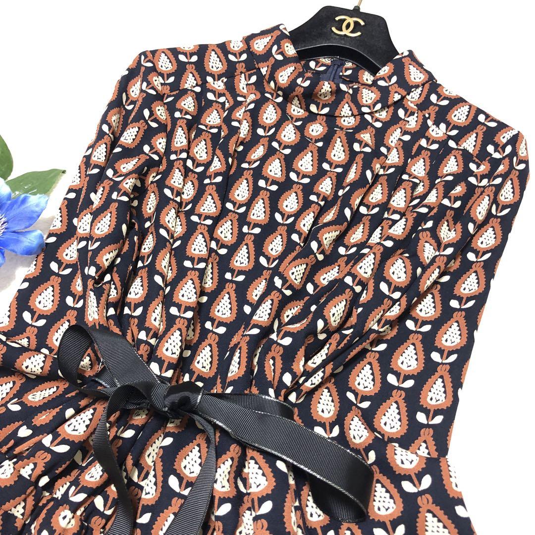 新品タグ付　ローラアシュレイ　ロングワンピース　花柄　さらさら通気性✨　オレンジ 新品タグ付 ローラアシュレイ ロングワンピース 花柄 さらさら