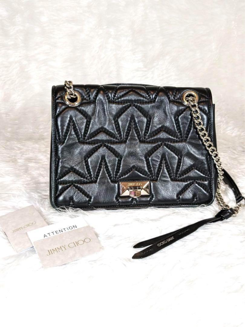 【美品★JIMMY CHOO】 ジミーチュウ　HELIA ショルダーバッグ 黒