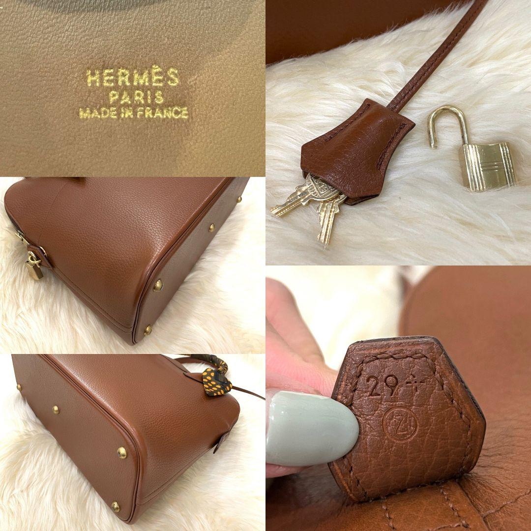美品 HERMES エルメス ボリード35 アルデンヌ ブラウン