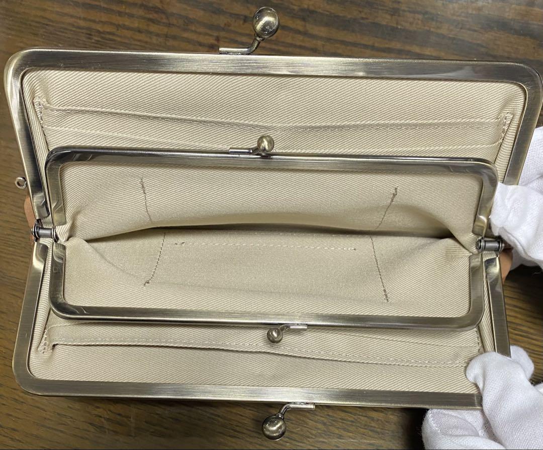 長財布　本革　レディース　猫　がま口　美品　日本製