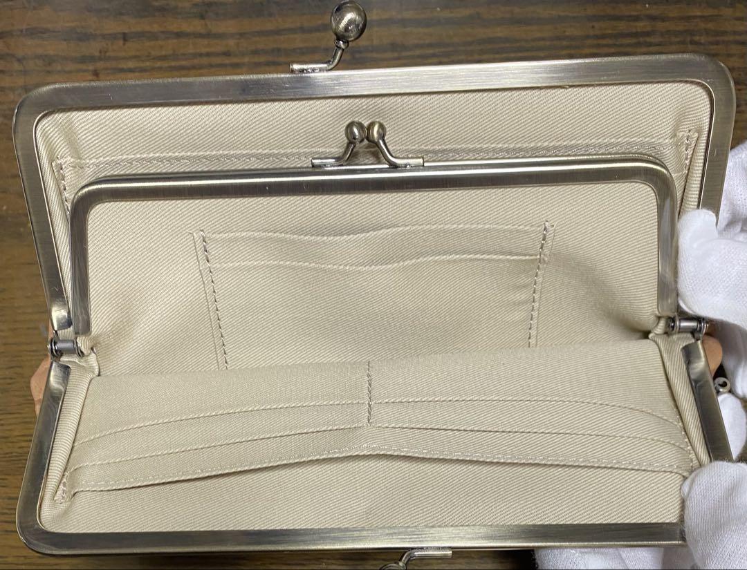 長財布　本革　レディース　猫　がま口　美品　日本製
