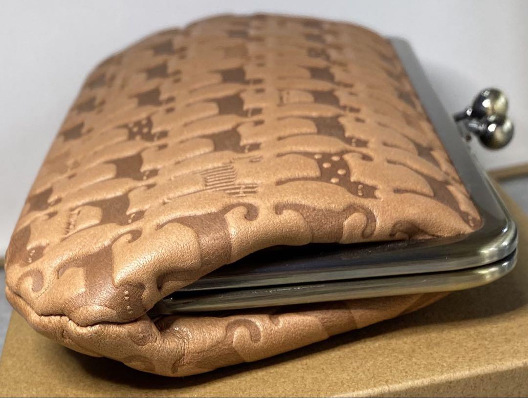 長財布　本革　レディース　猫　がま口　美品　日本製