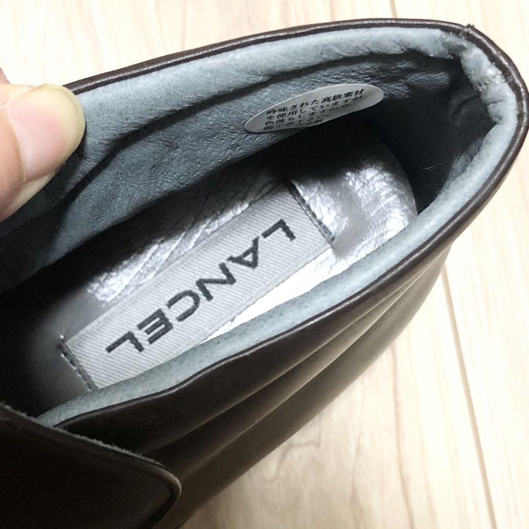 未使用　LANCEL ビジネスシューズ　ショートブーツ　スリッポン　レザー　本革