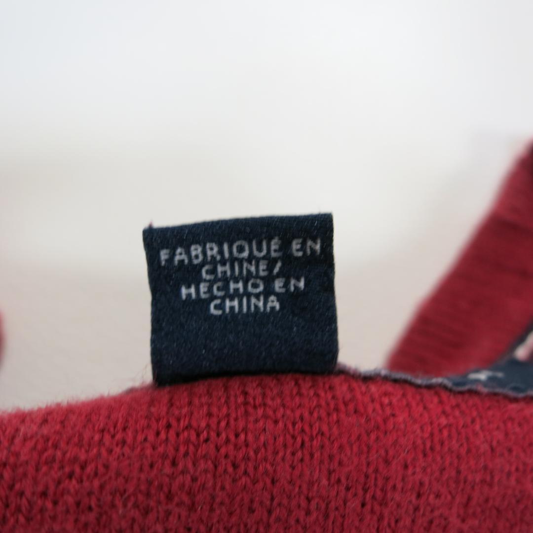 得価品質保証 トミーヒルフィガー ニット レッド XL リブ 刺繍ロゴ ワンポイント 赤 長袖 UnWMp-m78981002113 格安品質保証