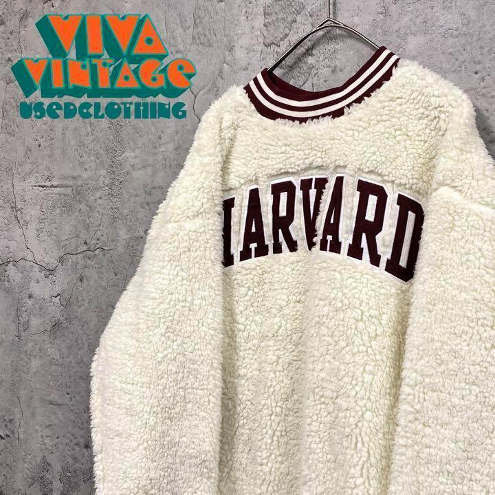 レア【古着】チャンピオン ハーバード大学 刺繍フリーストレーナー メンズL