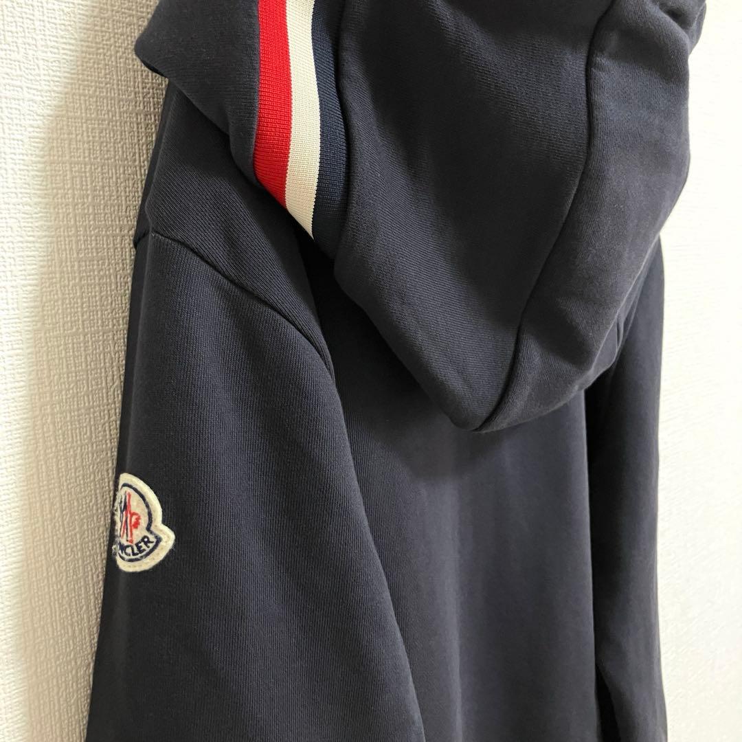 モンクレール MONCLER パーカー 長袖 ジップアップ ネイビーフード付き