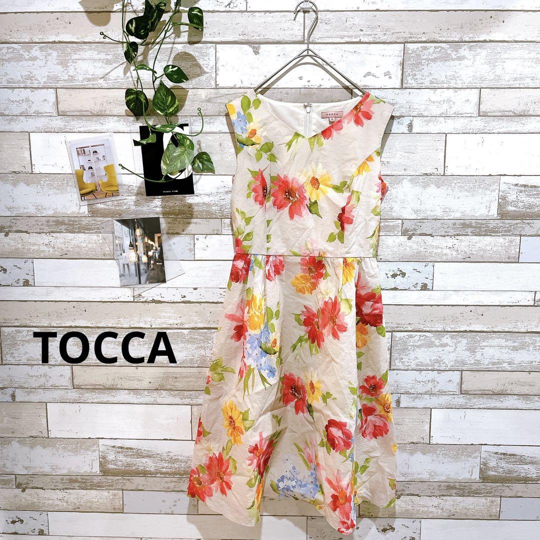 美品✨TOCCA BURTON 花柄ピンクワンピース 4 ワンピ花柄トッカ