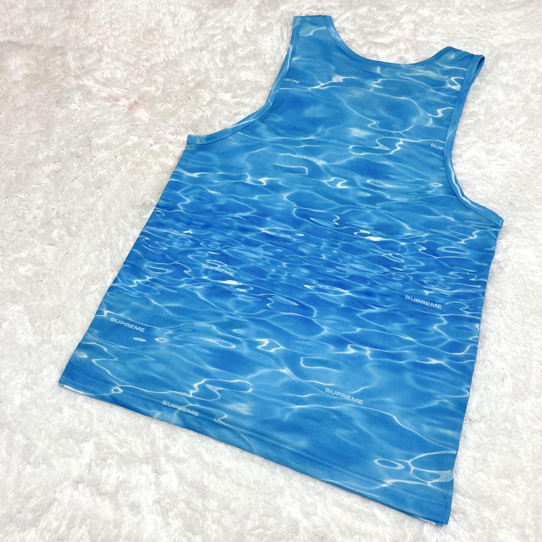 【希少】Supreme 17SS Ripple Tank Top ブルー 青