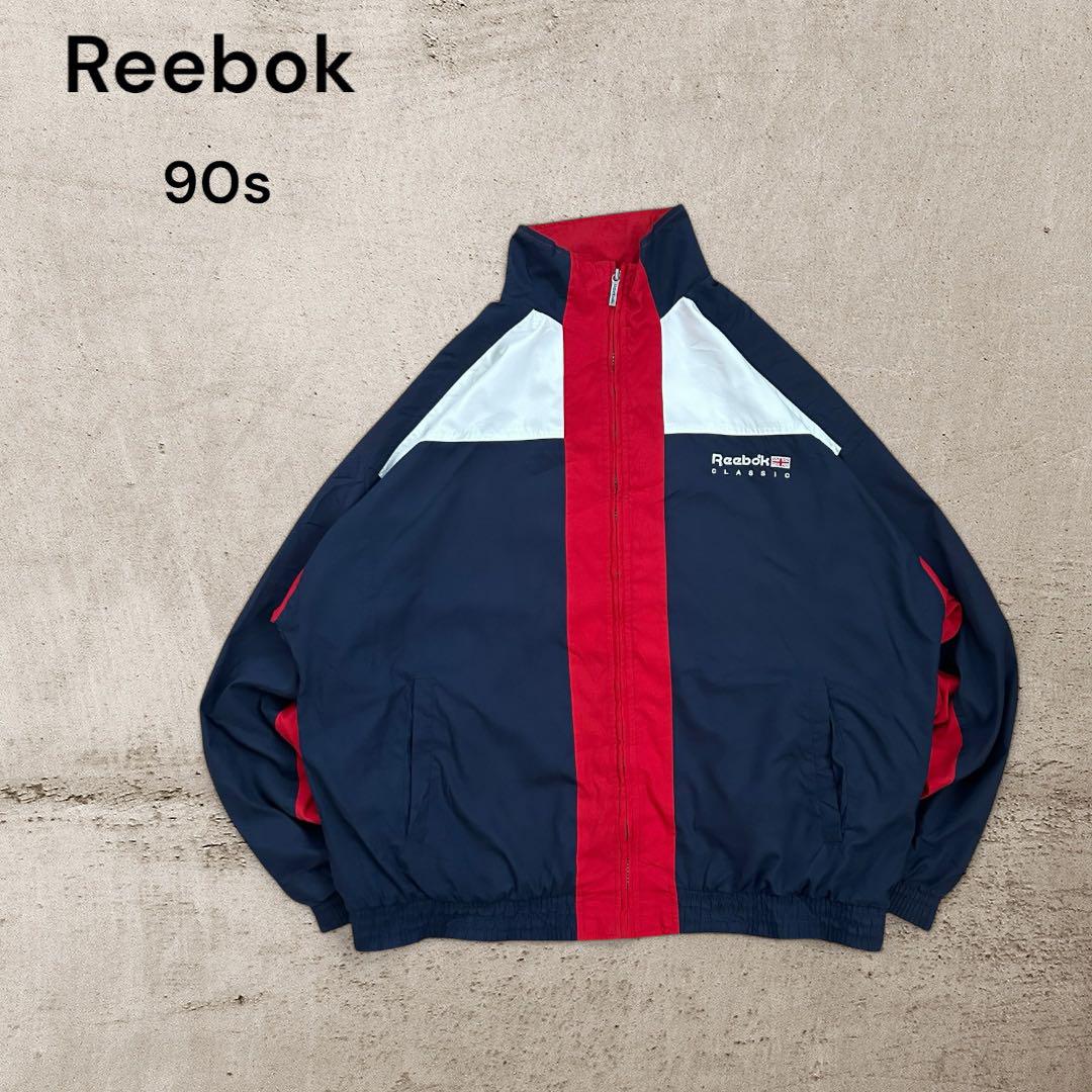 【リーボック】90sナイロンジャケットトリコカラーレトロY2Kストリート