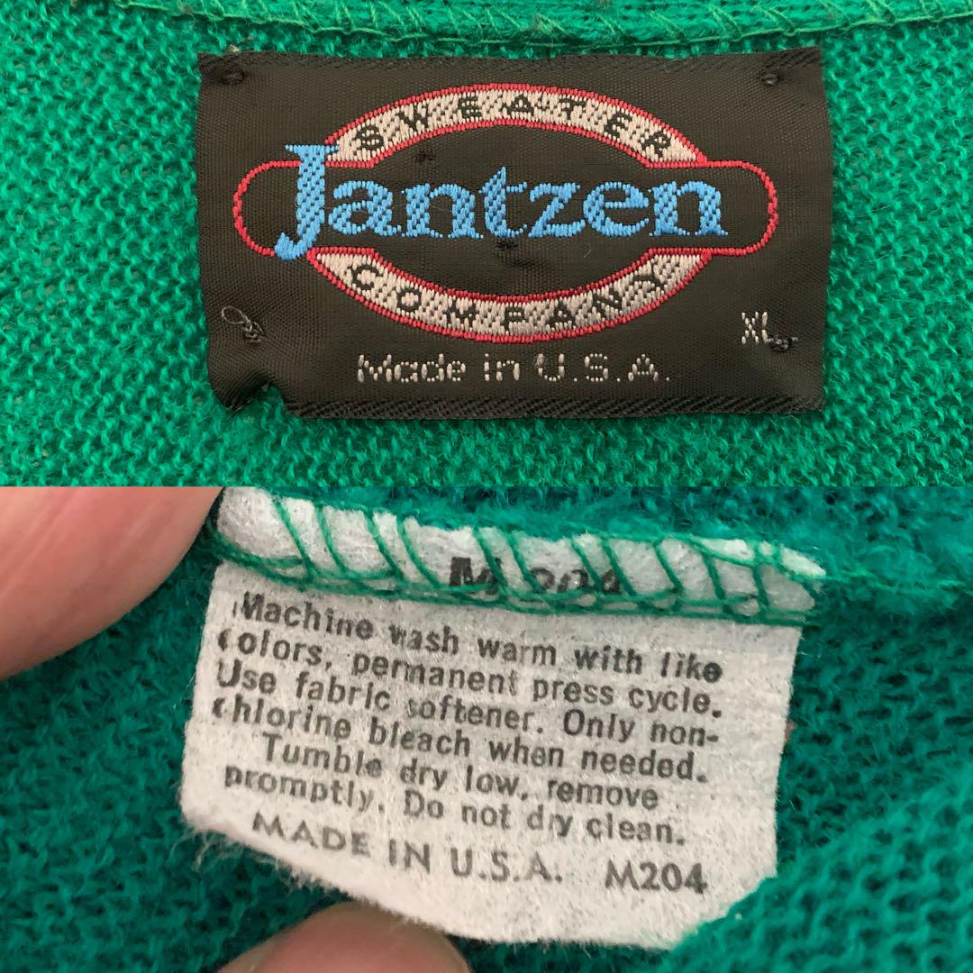 Jantzen VINTAGE 80s USA製 アクリルニットカーディガン 緑