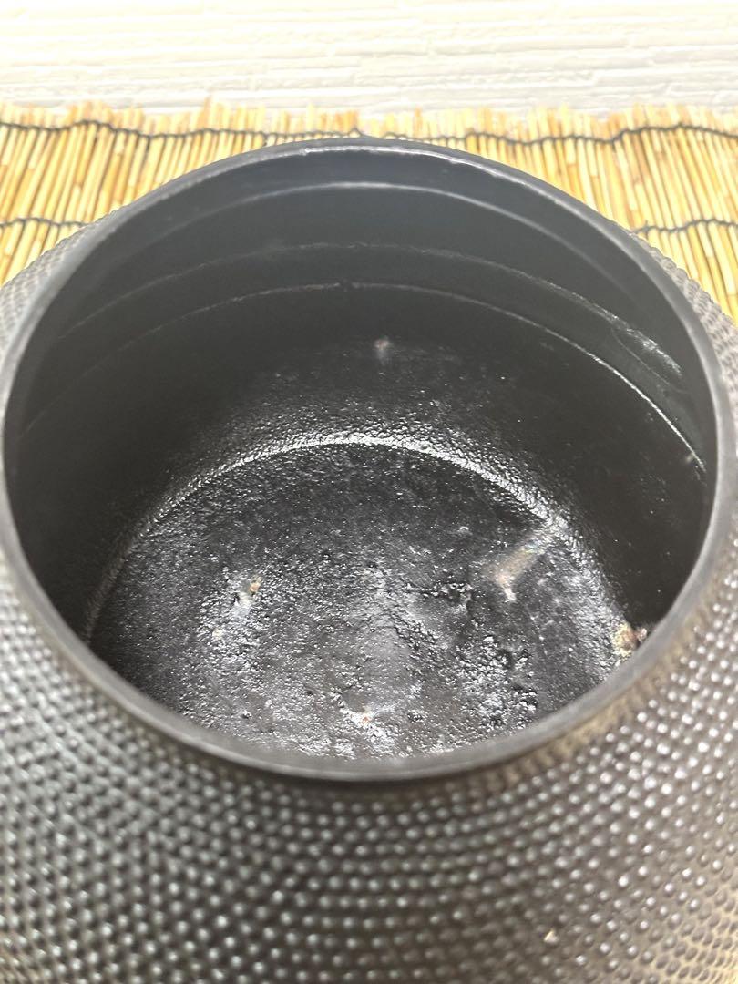 未使用品、旬利休造　鶴首 富士形アラレ　鉄瓶　南部鉄瓶　南部鉄器　調理器具