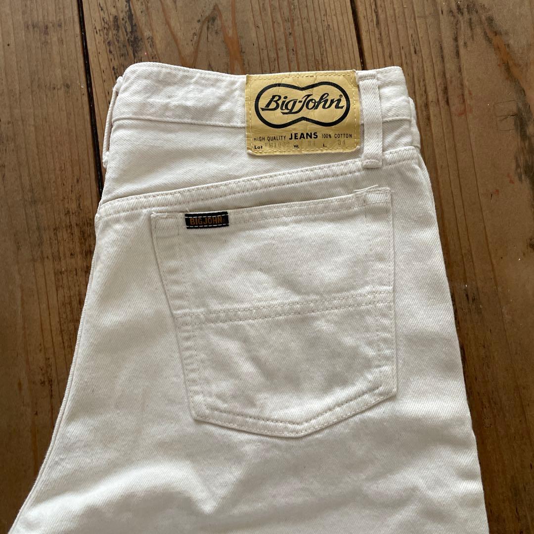 90s Big John ホワイト ストレートデニム W34