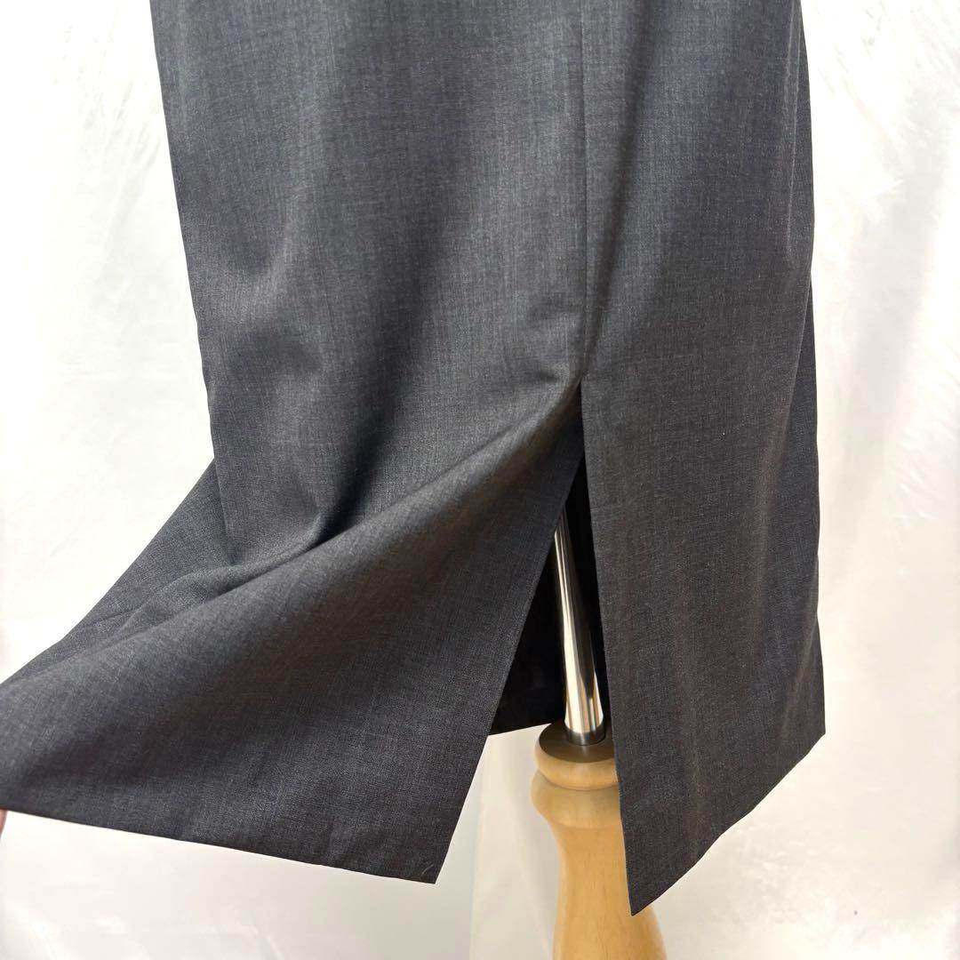 【未使用に近い】コムサ 膝下丈 タイトスカート ウール カシミヤ グレー L