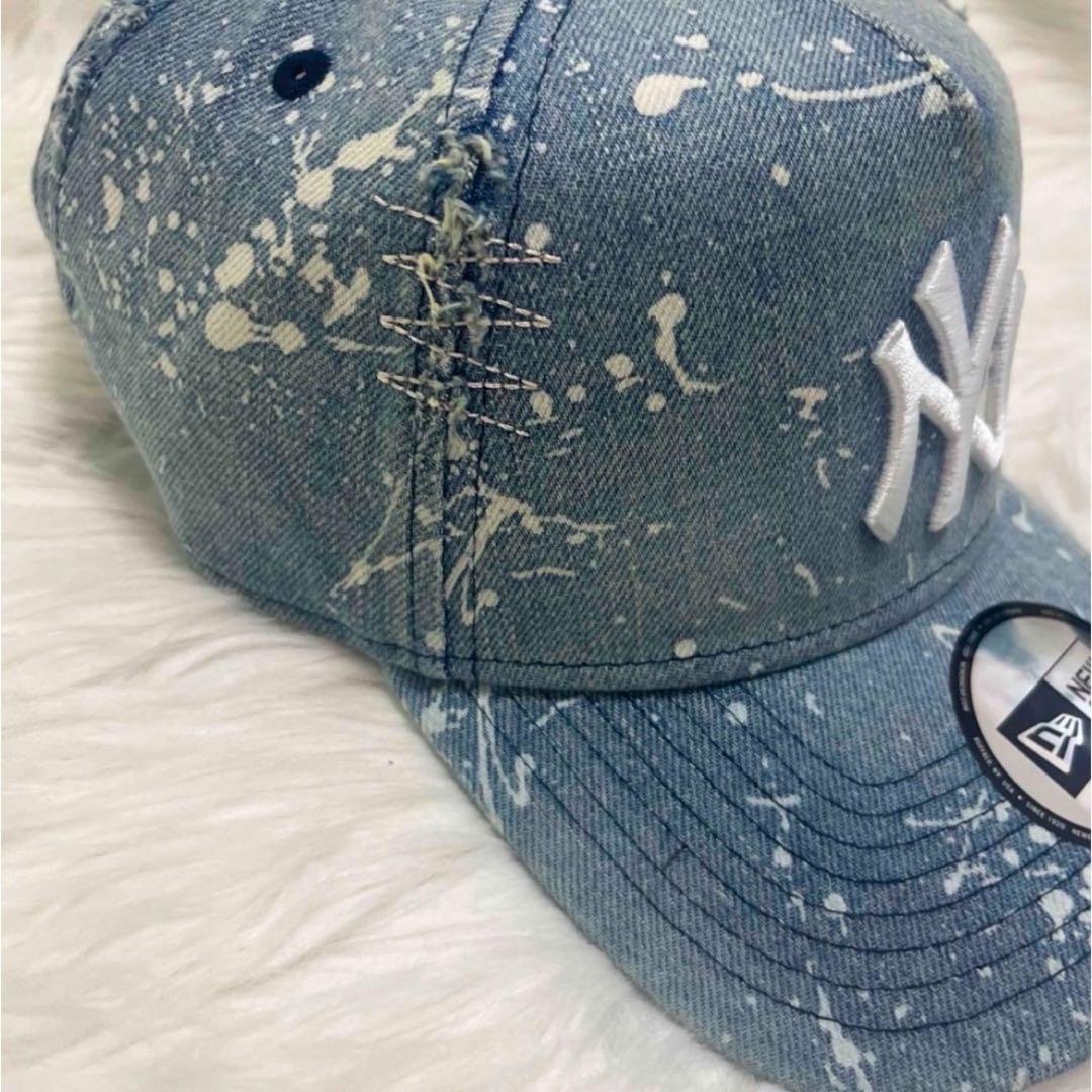 新品 NEWERA NY ニューエラ ダメージ デニム キャップ スナップバック