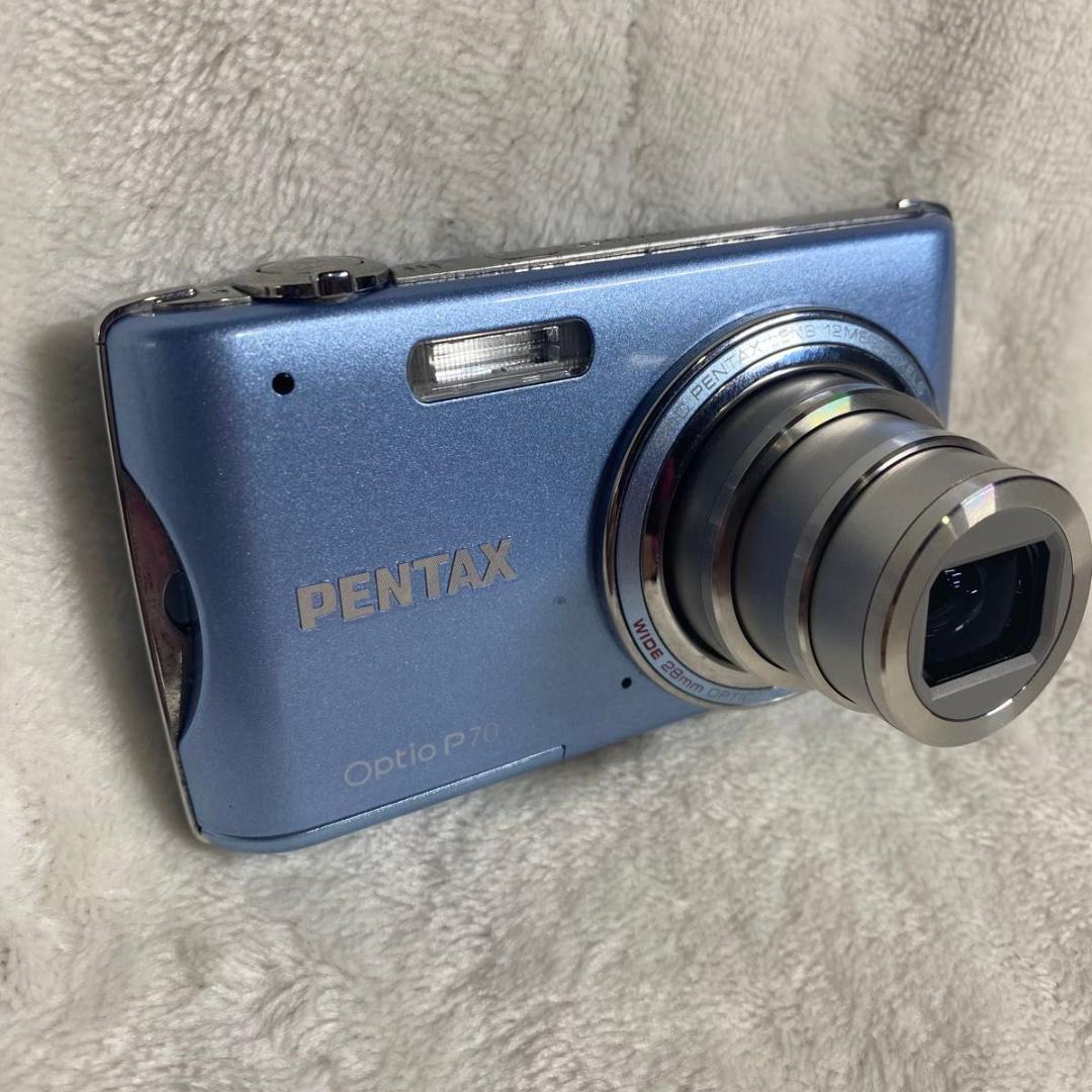 PENTAX optio p70 ブルー 充電器 予備バッテリー付