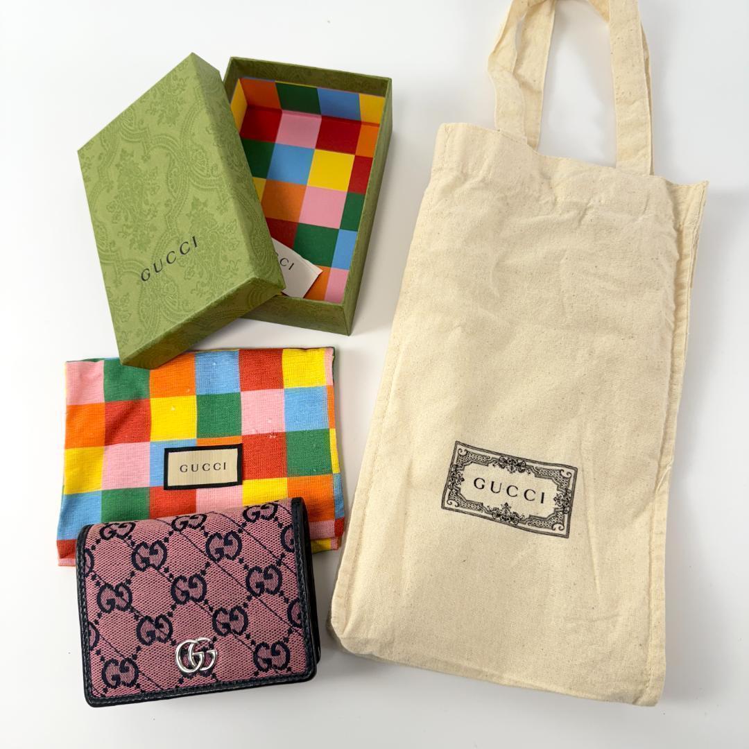入手困難　GUCCI グッチ GGマーモント キャンバス 折り財布 マルチカラー
