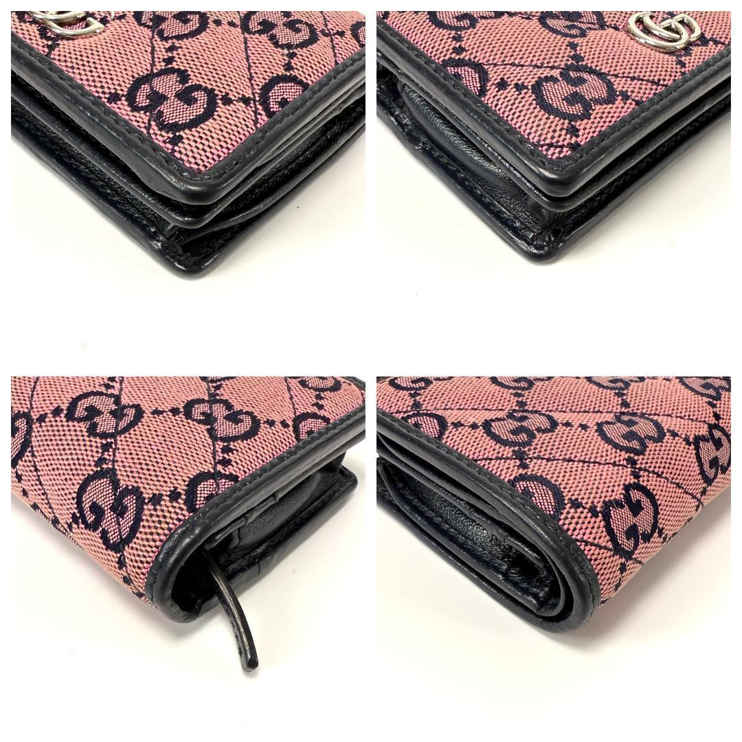 入手困難　GUCCI グッチ GGマーモント キャンバス 折り財布 マルチカラー