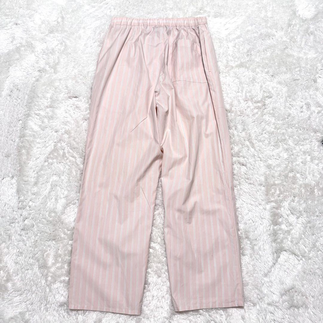 美品 ATON エイトン パジャマパンツ ストライプ ピンク