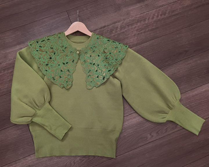超激得特価 Ameri UND RENEE VELOUR COLLAR KNIT BjNSX-m79019453836 お得再入荷