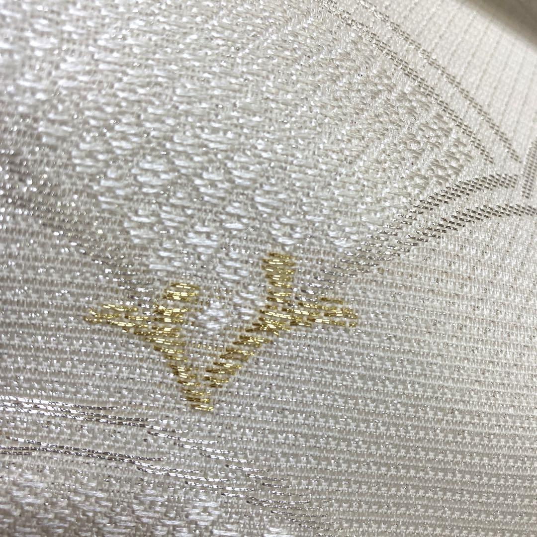 正絹 西陣織 新品未使用品 夏の名古屋帯 【青海波 鹿の子柄