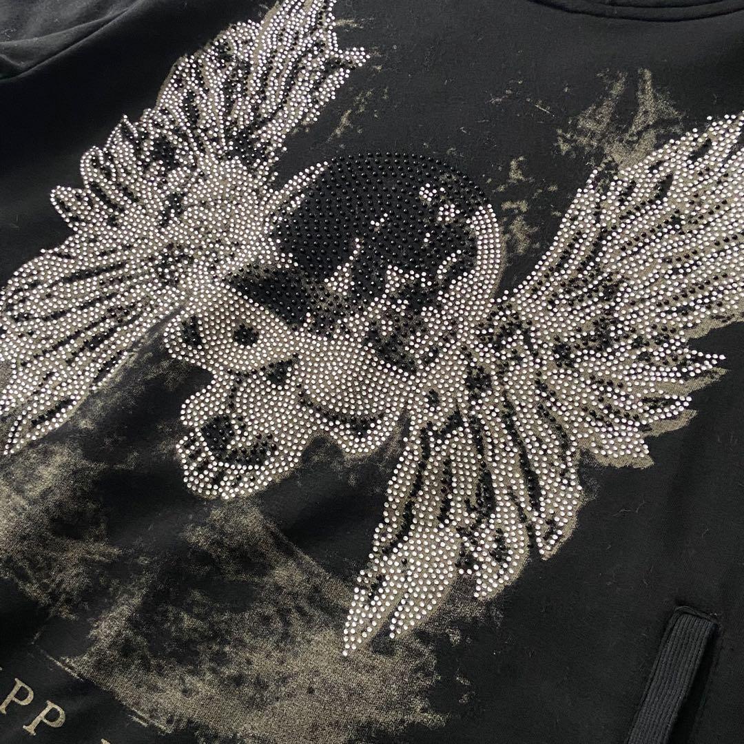 PHILIPPE PLEIN HOMM パーカー ドクロ ライトストーンBC22