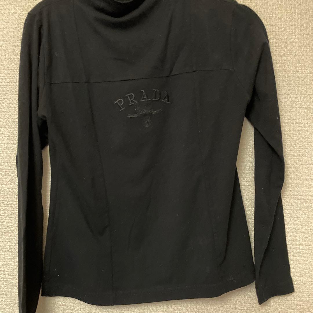 ヴィンテージPRADA ブラック ボトルネック 長袖TシャツM PRADA