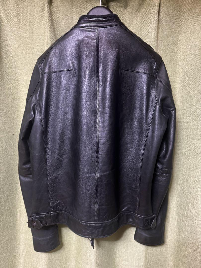 ナノユニバース レザージャケット シングルライダースジャケット 革ジャン