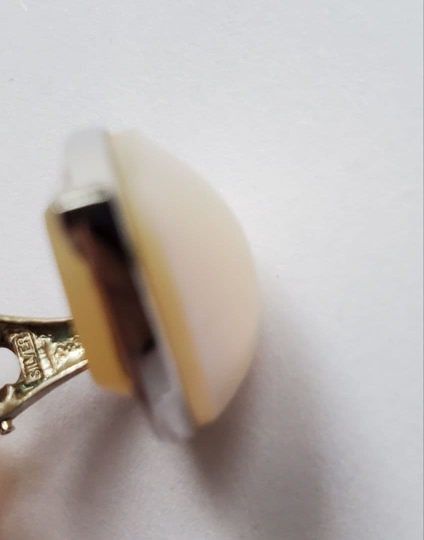 ヴィンテージ　マベパール　ティアドロップ　イヤリング　シルバー　ジュエリー