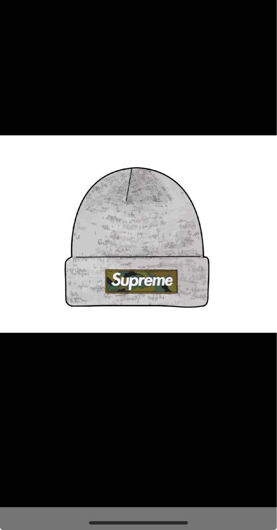 新品 Supreme New Era Box Logo Beanie グレ