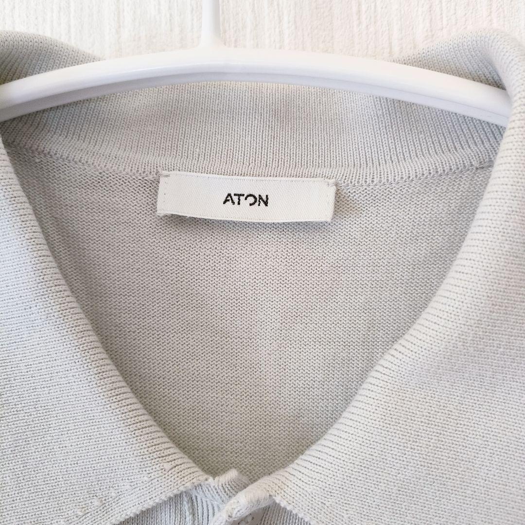 期間限定特別価格 ATON ポロセーター エイトン/コットンシルクカシミヤ トップス