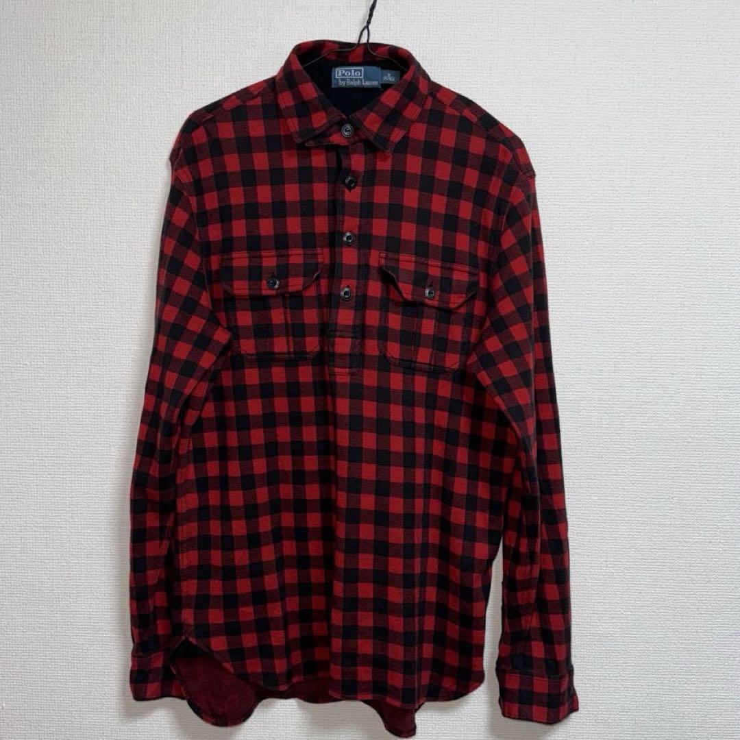 90s polo ralph lauren ハーフボタン チェックシャツ