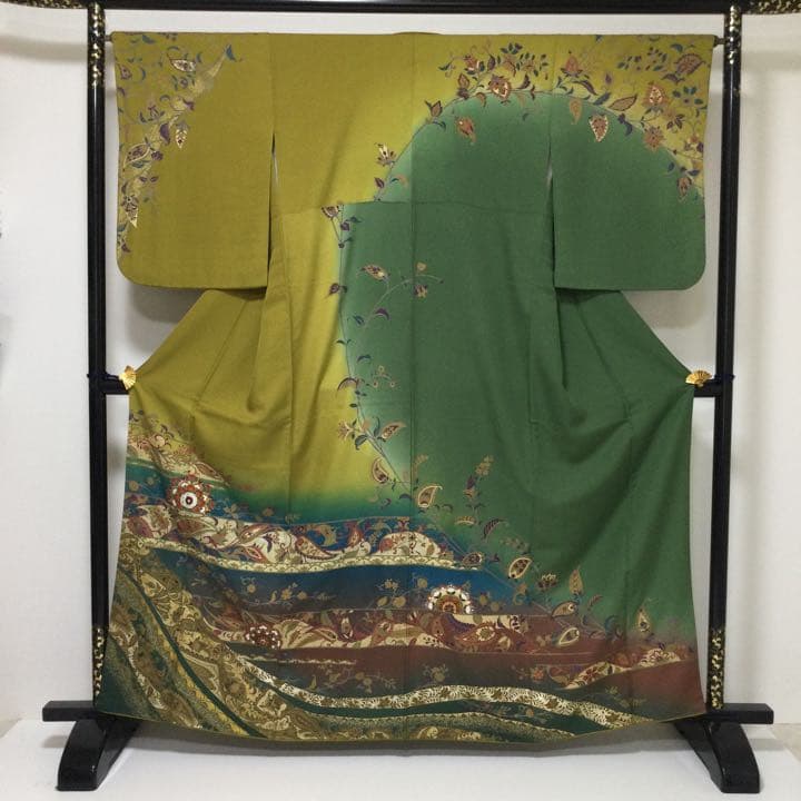 訪問着 鬘帯花文 菊 桜 金銀彩 mop1547