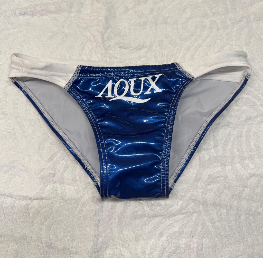 AQUX 水着 Mサイズ 青 エナメル生地 競パン