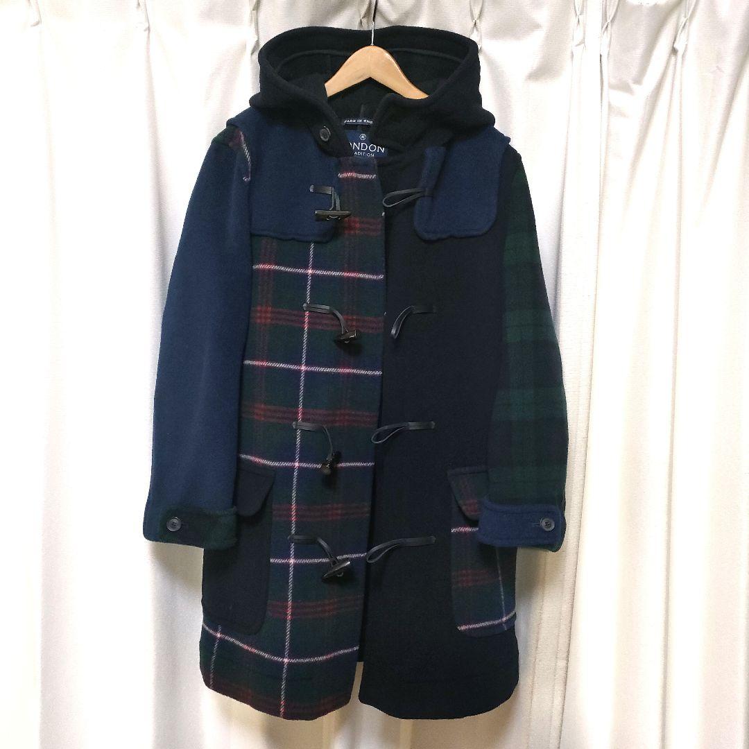 【極美品】希少 ロンドントラディション チェック切り替え ウール ダッフルコート 【極美品】希少 ロンドントラディション チェック切り替え ウール ダッフルコート