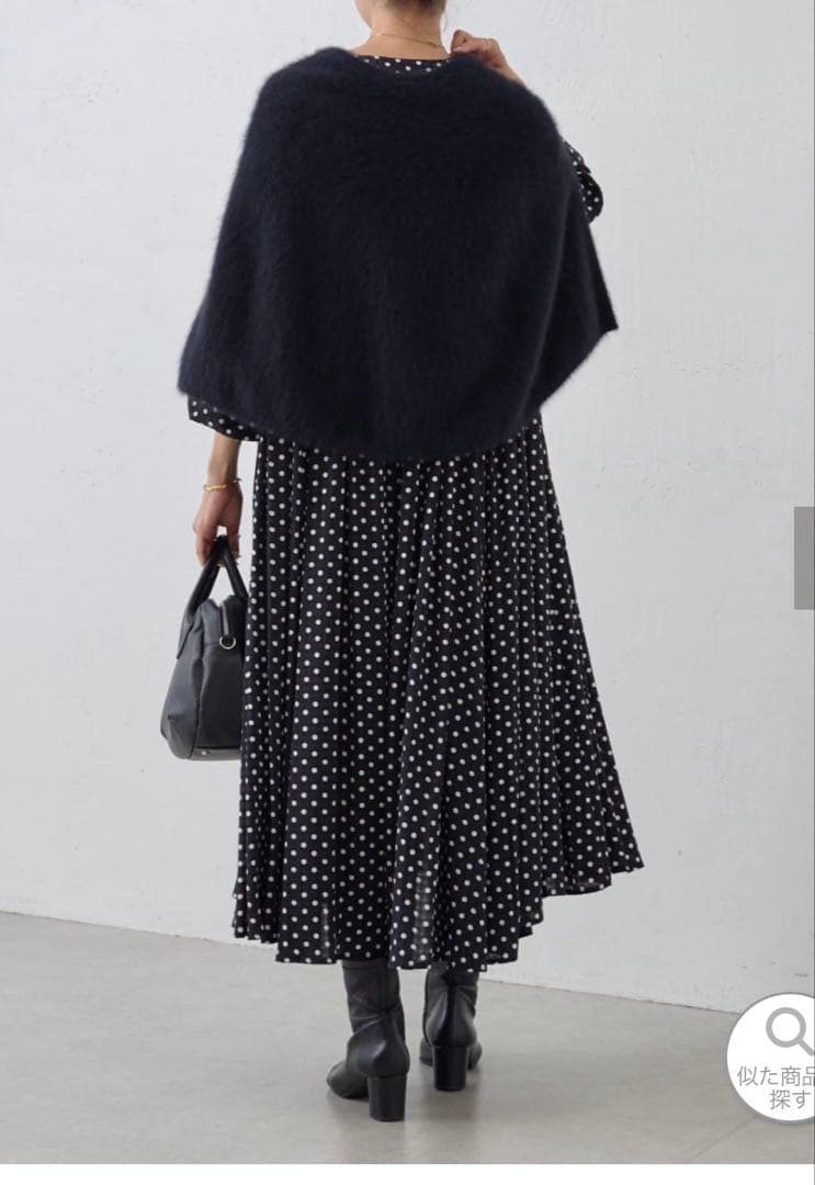 ビアズリー beardsley ファーニットポンチョ ブラック ビアズリー beardsley ファーニットポンチョ ブラック