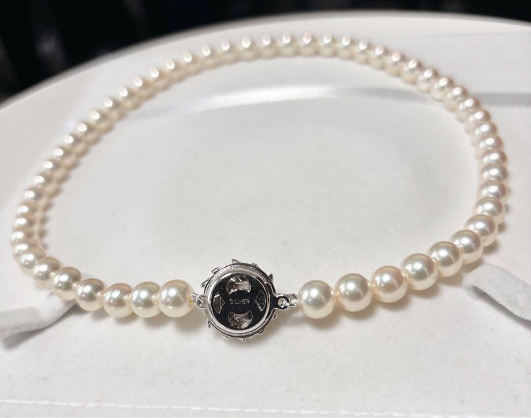 新品 あこや真珠ネックレス 7.5〜8.0mm 巻き厚 照り強 ホワイト