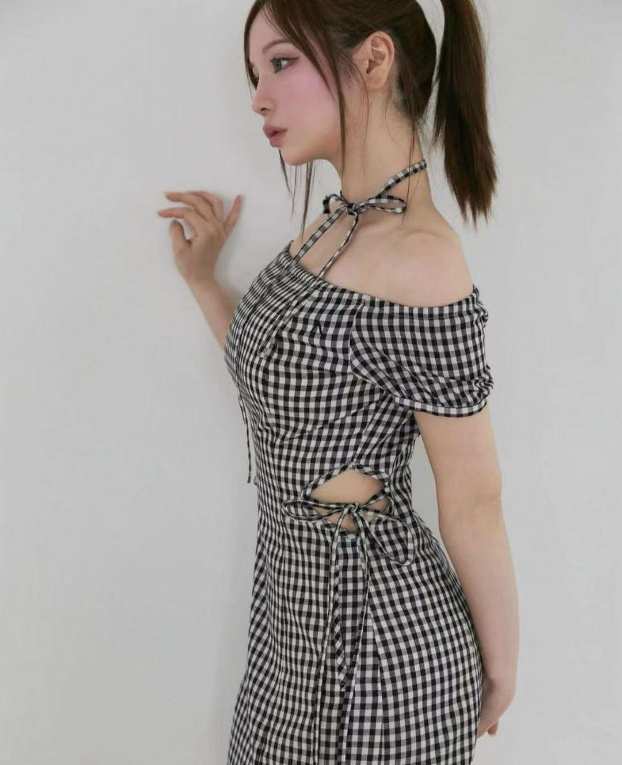 ANDMARY Becky check mini dress black - メルカリ