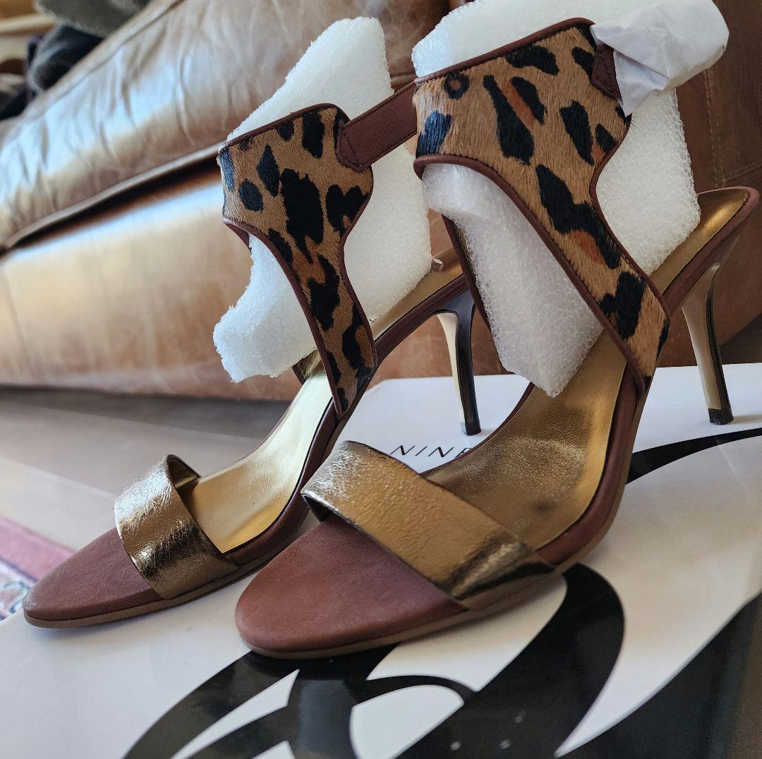 【未使用・美品】NINE WEST アンクルレオパード柄サンダル お 得 な 通販 サイトファッション - 【未使用・美品】NINE WEST