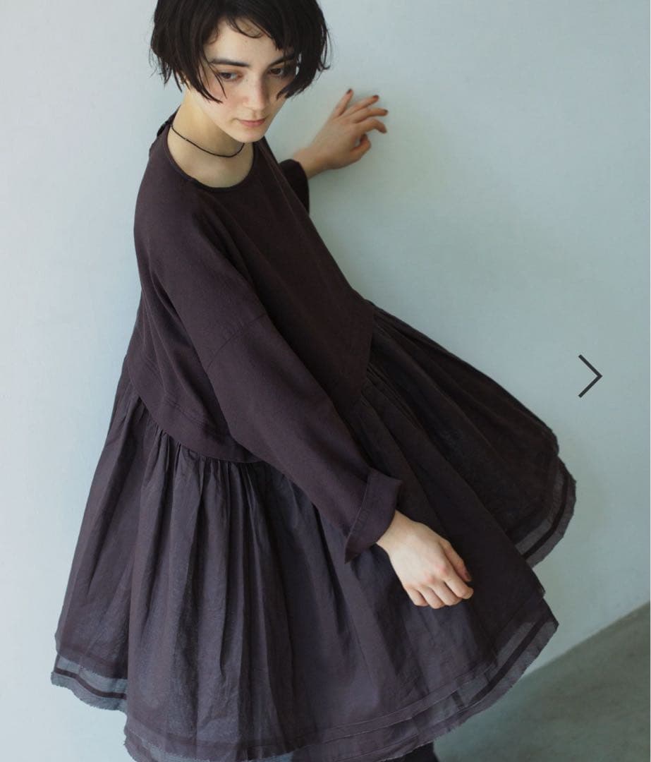 《natural by clip》コットン切り替えギャザーブラウス