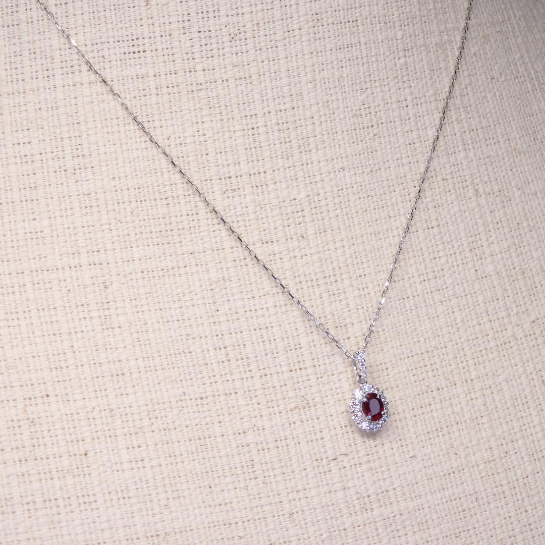 ★セール★ルビー ネックレス 0.32ct Z5811 プラチナPt オーバル