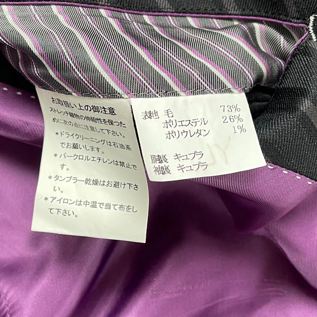ブラックストライプシングル2Bスリーピーススーツセットアップ