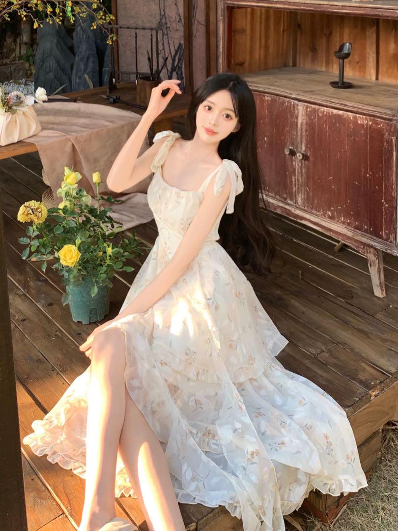 結婚式に華やぐ✨チュールフィッシュテールひざ丈ワンピース