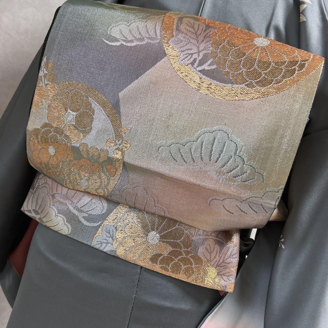 訪問着　フルセット　正絹　着物　友禅染　金コマ刺繍　F3