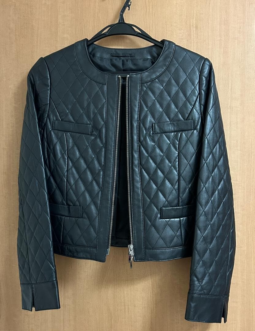 ANAYI レザージャケット ノーカラー ブラック ANAYI レザージャケット ノーカラー ブラック